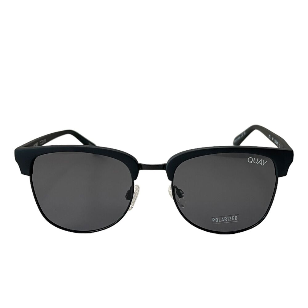 Quay Australia Evasive Sunglasses Matte Black Smoke Polarized
